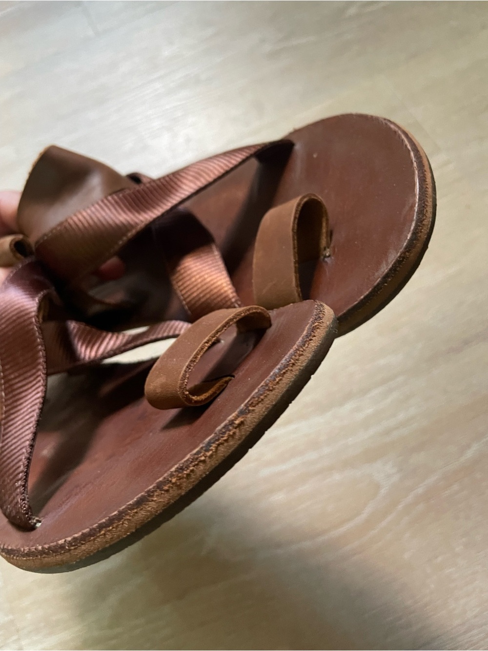 Vivo Barefoot Cognac Brown Leather Open-Front Sandals - Picture 4 of 7